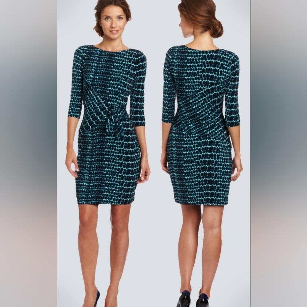Calvin Klein Teal and Black Minu Dress Size 12 Office Work
